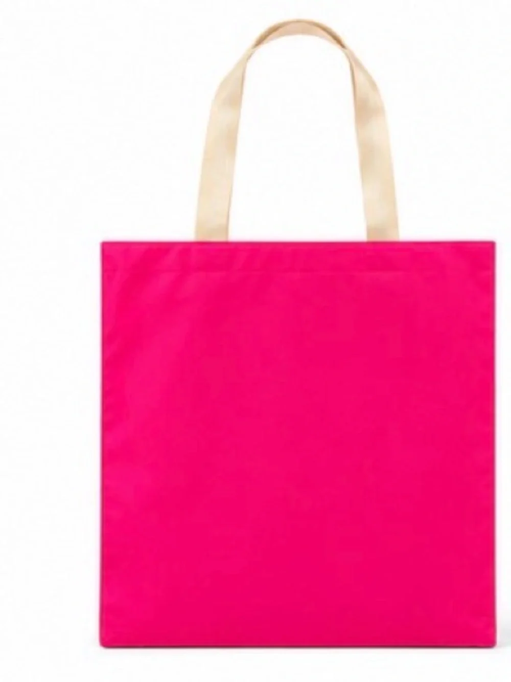 Cute Pink Cartoon Tote Bag with Yellow Accent13”x14” cotton